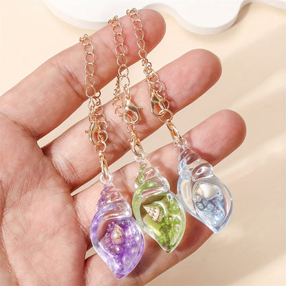 1PC Luminous Resin Conch Pendant