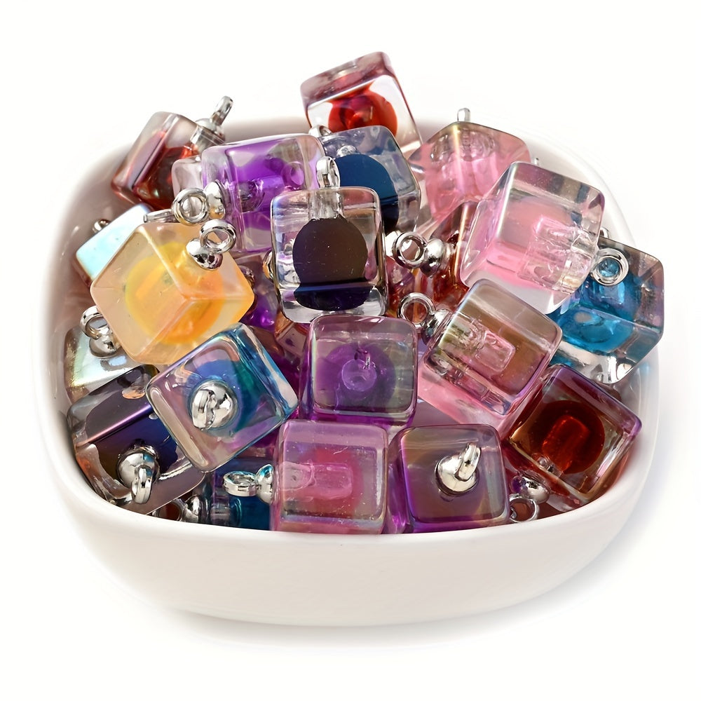 10PCS 12×18mm Square Acrylic Pendant Set