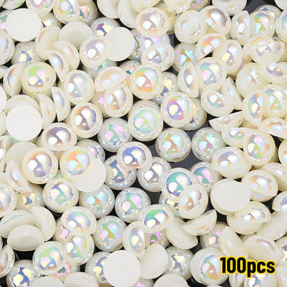 AB Rhinestone Flat Back Pearl Beads