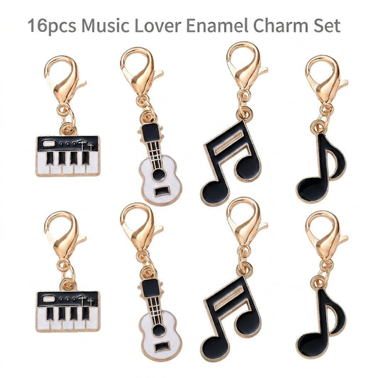 Music-Themed Alloy Pendant Charms