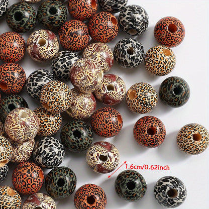 Patterned Wooden Large Hole Spacer Beads