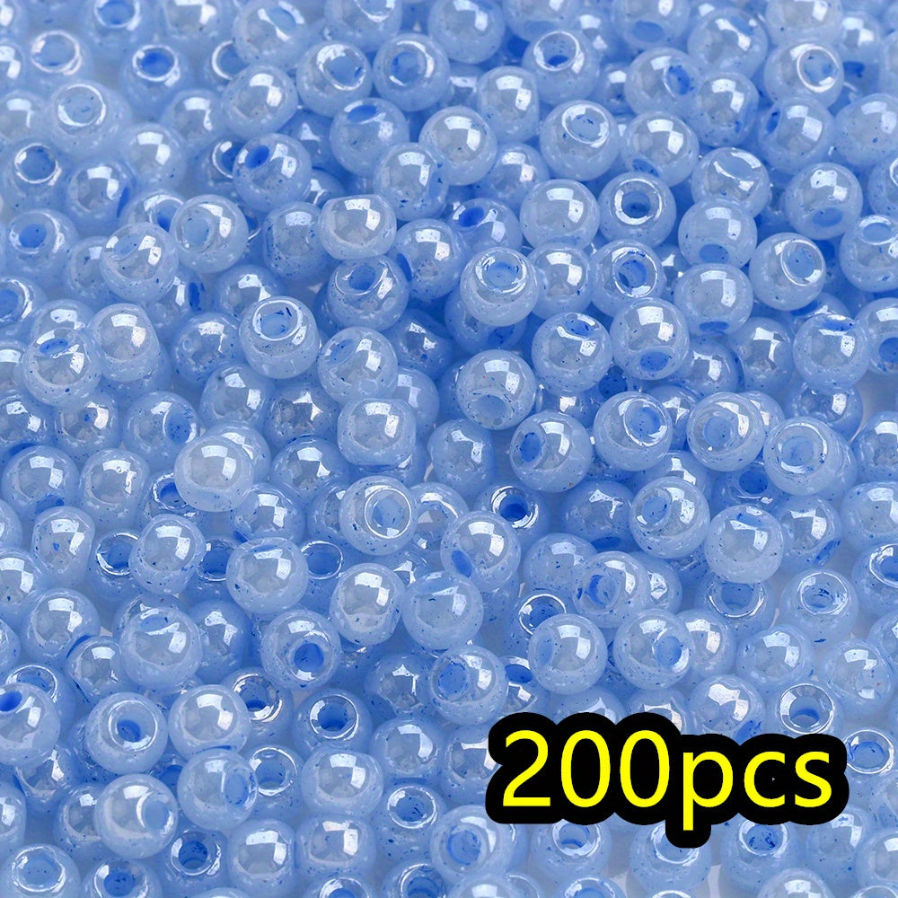 200pcs 4mm Super Shiny Glass Ice Beads