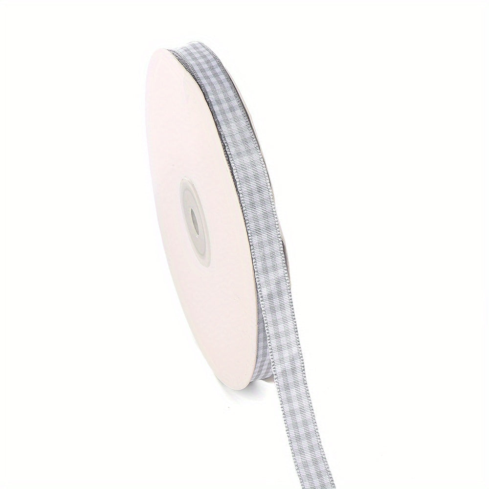 50 Yards/Roll 10 mm Christmas Plaid Satin Ribbon