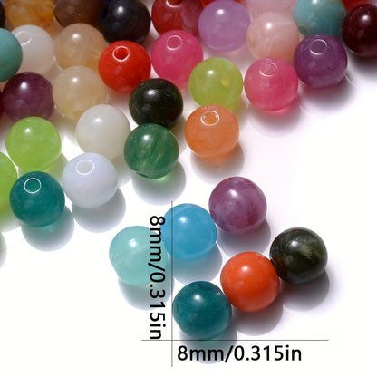 100PCS 8mm Multicolor Gradient Acrylic Spacer Bead Set