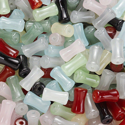 6x12mm 50pcs Mix Colors Coloured Glaze Bamboo Beads