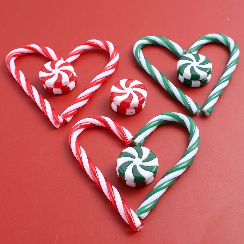 10PCS Christmas Acrylic Candy Cane Hanging Ornament Set