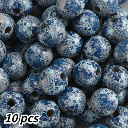 10pcs 16mm Vintage Wooden Round Beads