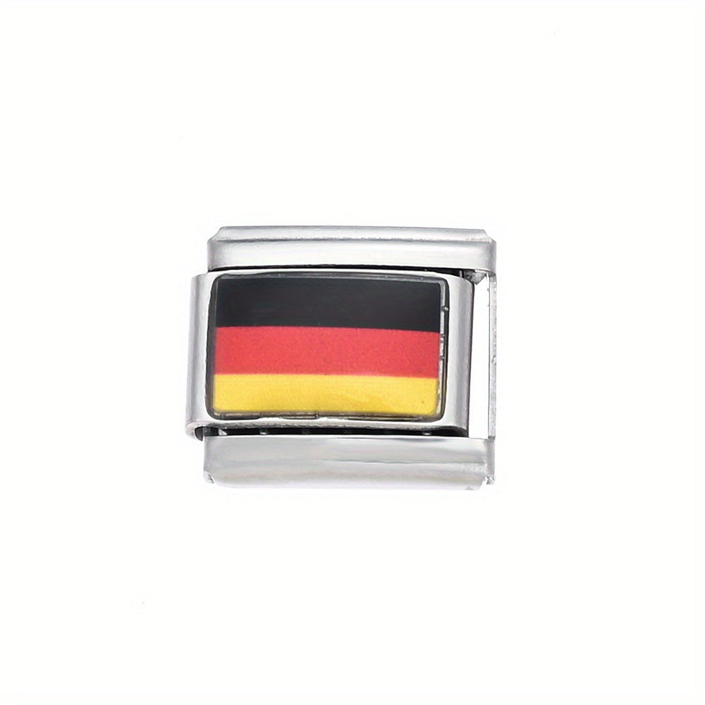 World Flag Alloy Bracelet Module