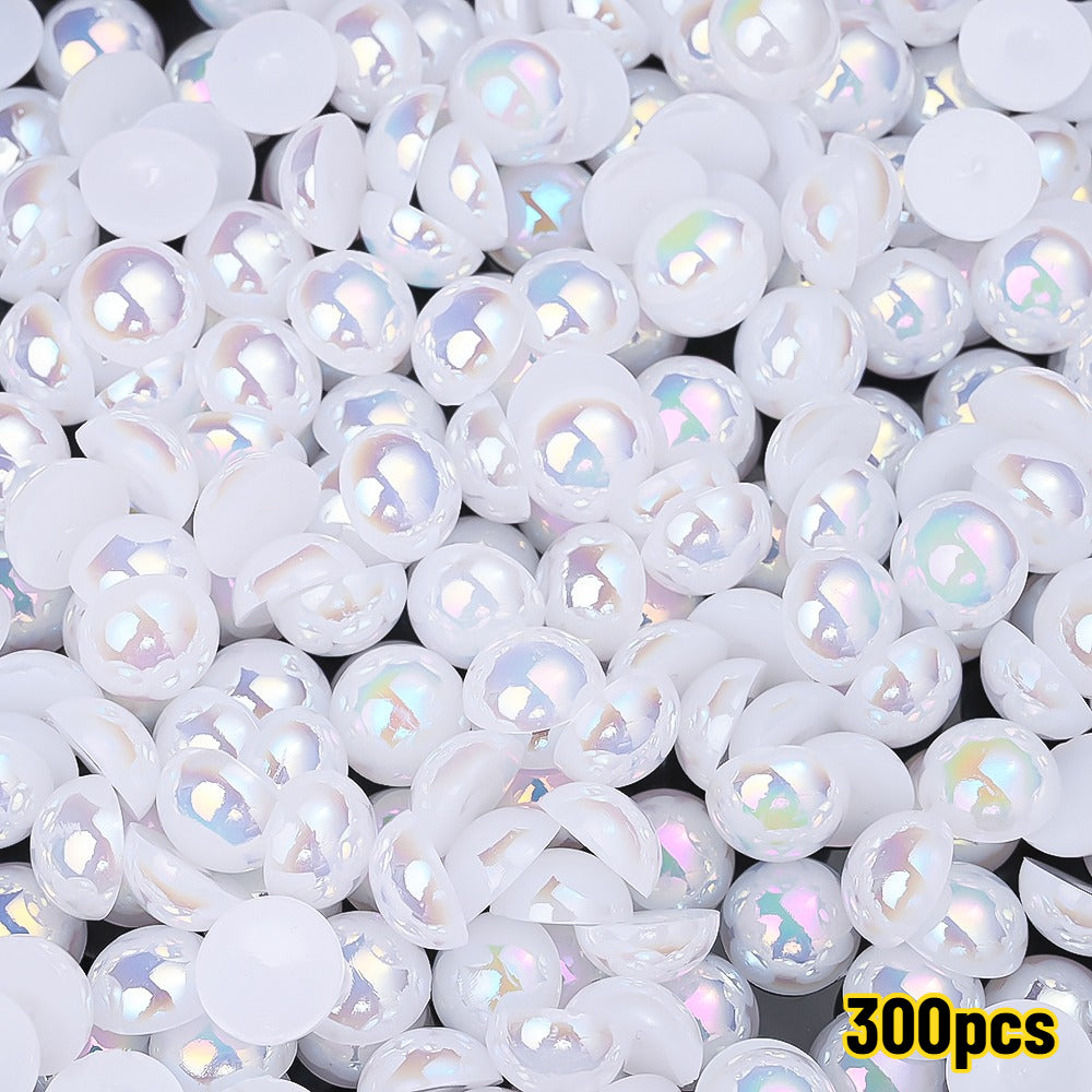 AB Rhinestone Flat Back Pearl Beads