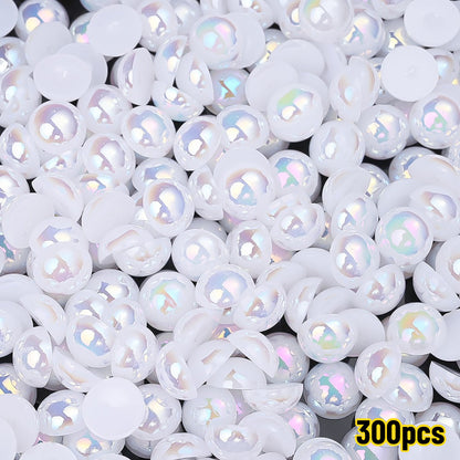 AB Rhinestone Flat Back Pearl Beads