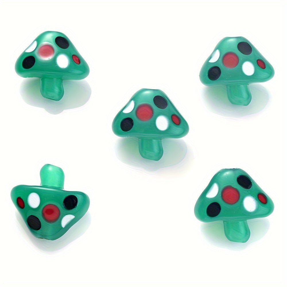 5PCS 17×19mm Luminous Mushroom Acrylic Bead Set