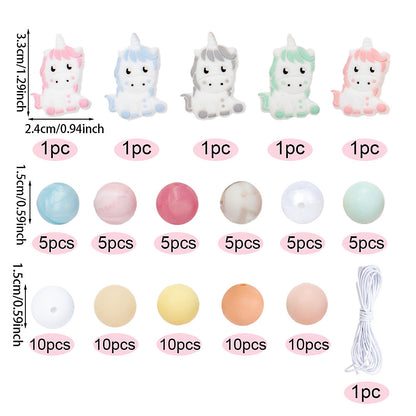 Mix Style Silicone Beads Set with Beading Pens