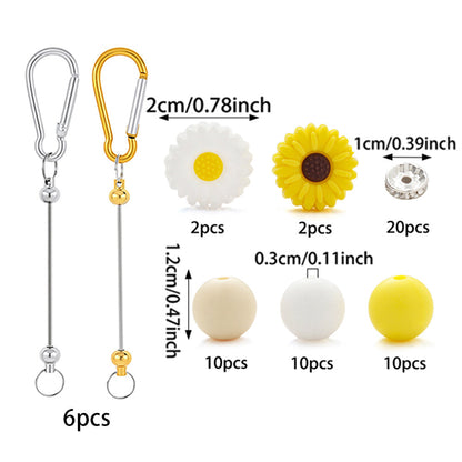 Sunflower Silicone Bead Keychain DIY Kit
