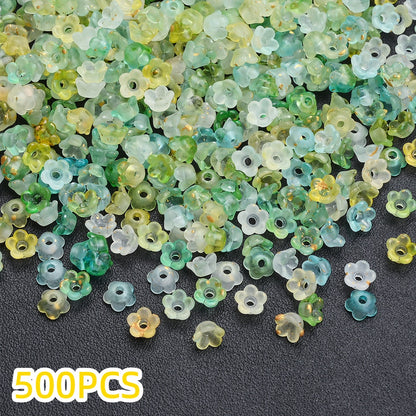 500pcs 3x6mm Lily of the Valley Acrylic Flower Cap Beads