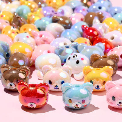 Shiny UV Bear Head Beads