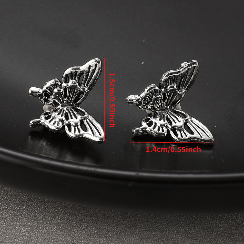 20PCS Retro Silver-Tone Hollow Butterfly Charms
