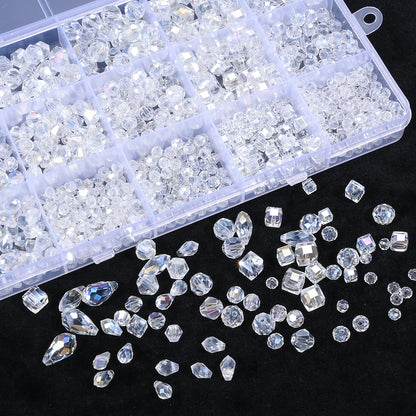 1000pcs/set Transparent AB Crystal Glass Bead Kit