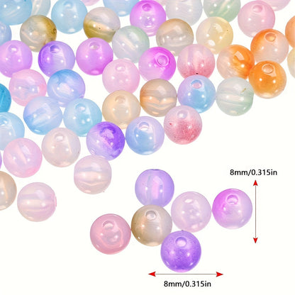 Mixed Color Imitation Jade Acrylic Beads