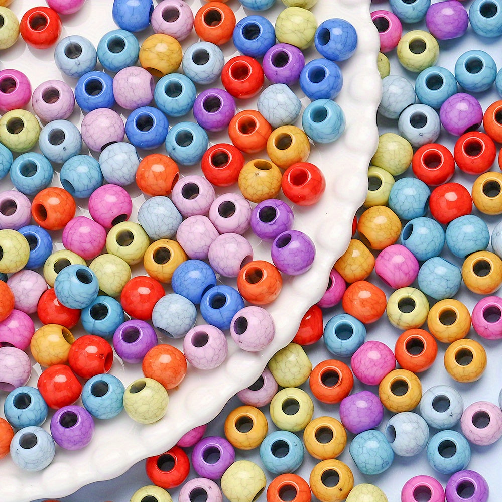 100pcs/set Imitation Stone Crack Round Beads
