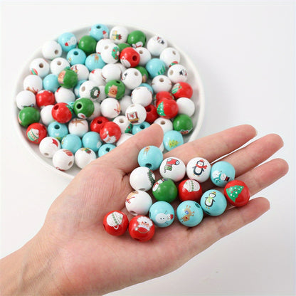 10pcs/set 16mm Christmas Wooden Beads