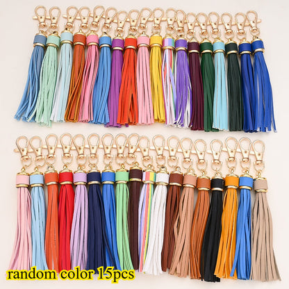 PU Leather Tassel Lobster Clasp Charms