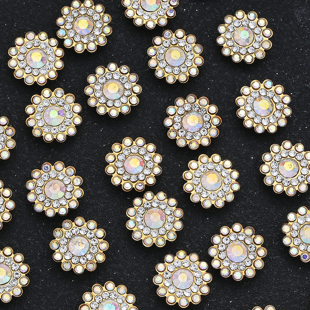 50pcs 13.8mm Crystal Claw Rhinestone Flatback Cabochons