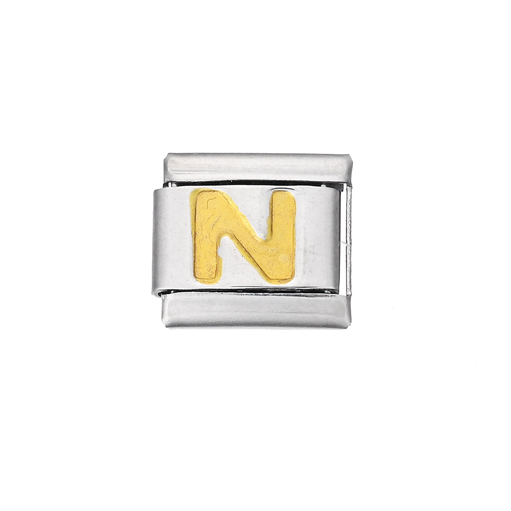 A-Z English Letter Stainless Steel Italian Charm Links
