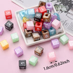 Glitter Number Cube Acrylic Beads