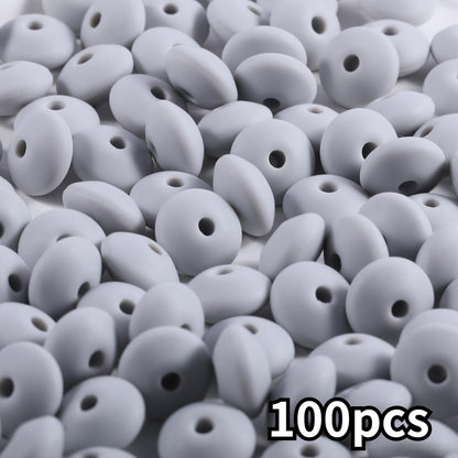 Assorted Silicone Lentil Abacus Focal Beads