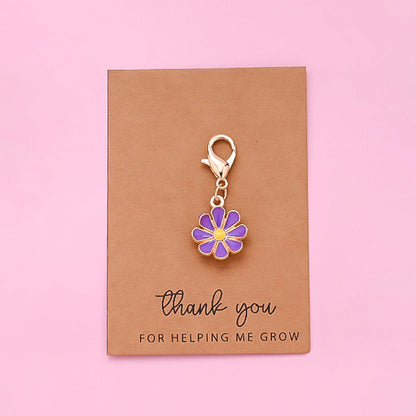 Daisy Flower Keychain with Thank You Card