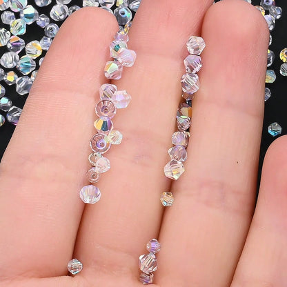 3/4 mm AB Glass Rhombus Beads