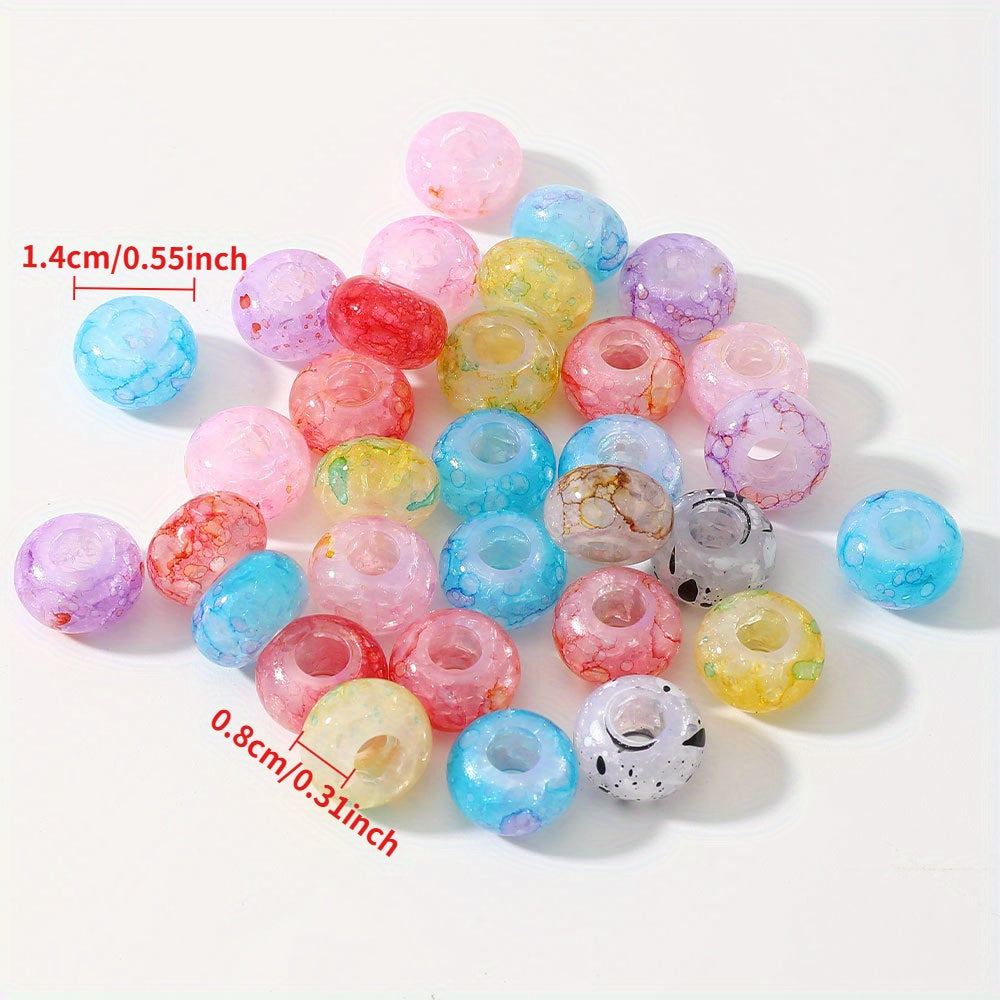 Ink Spatter Large Hole Acrylic Beads