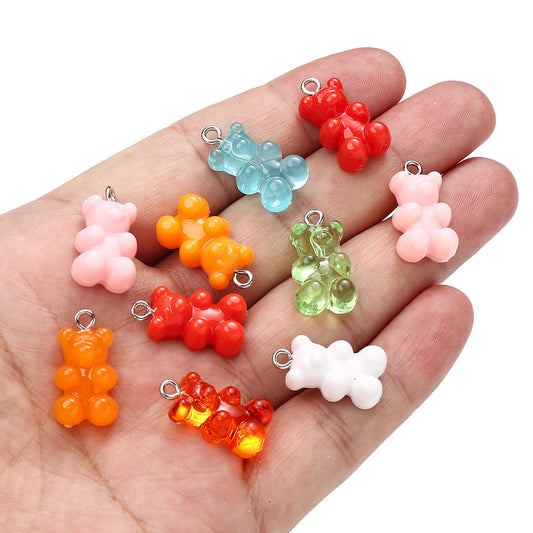 10x20 mm Multicolor Bear Resin Charms