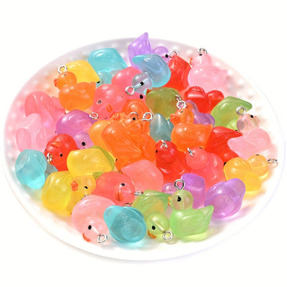 10PCS 16×20mm Luminous Duck Acrylic Bead Set