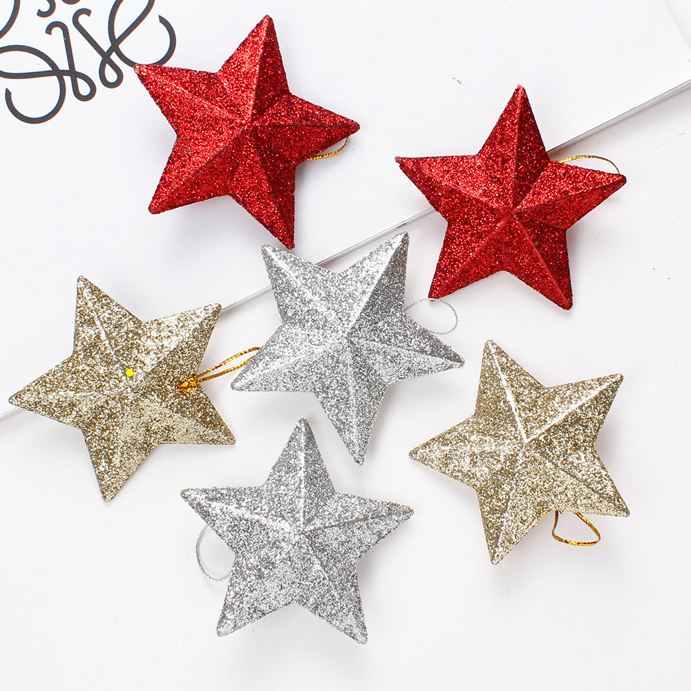 6-Piece Random Shiny Christmas Star Decorations