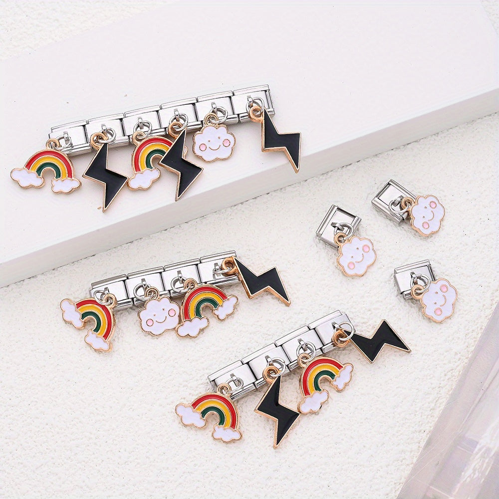 Cloud Rainbow Lightning Stainless Steel Bracelet