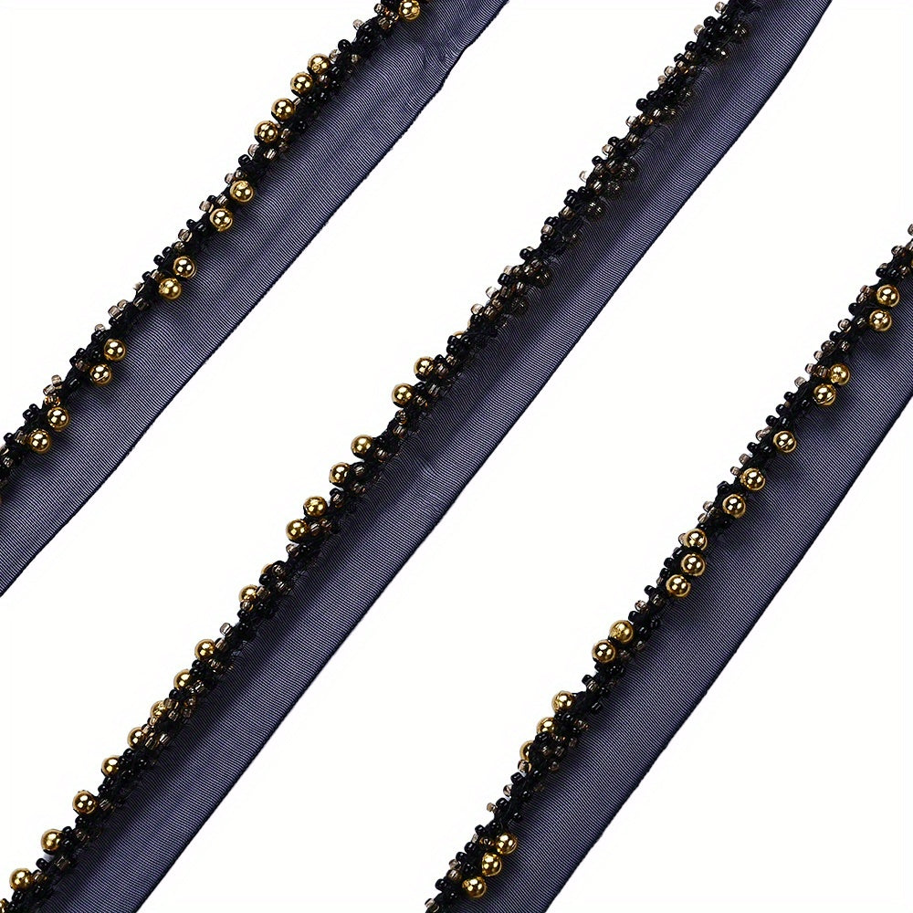 85cm 2cm Shiny Tiny Beads Lace Trim Ribbon