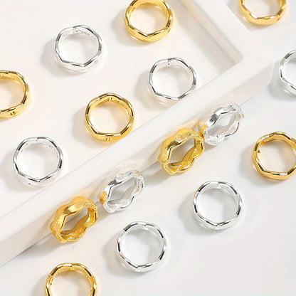 50pcs 12mm Alloy Circle Spacer Beads