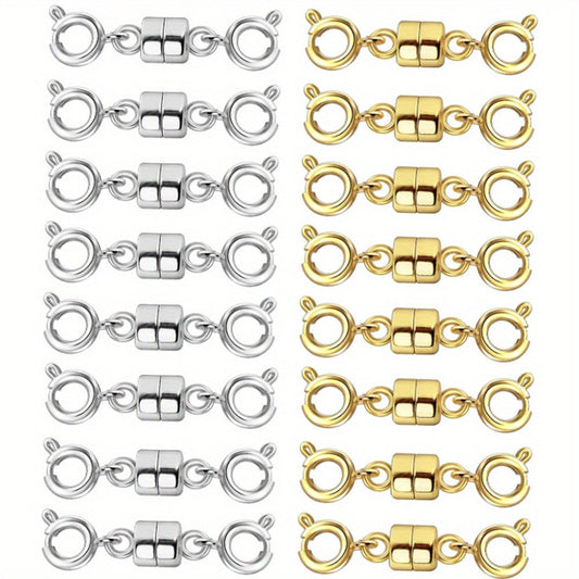 16-Piece Gold & Silver Magnetic Jewelry Clasps