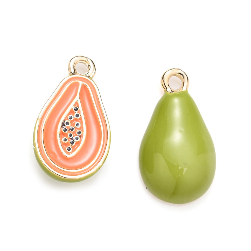 2PCS Fruit Series Alloy Pendant Set