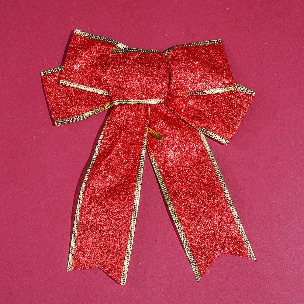Colorful Glitter Christmas Ribbon Bows