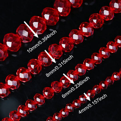 Red Glass Spacer Beads