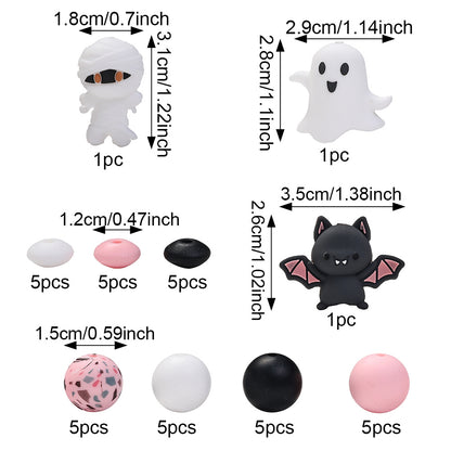 38pcs Halloween Silicone Focus Beads Set