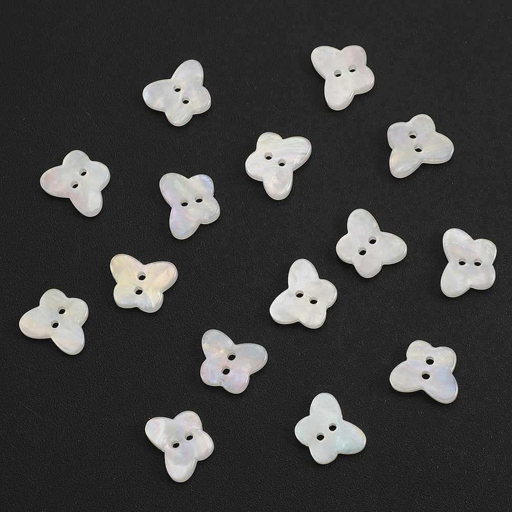 20PCS White AB Butterfly Resin Double-Hole Buttons