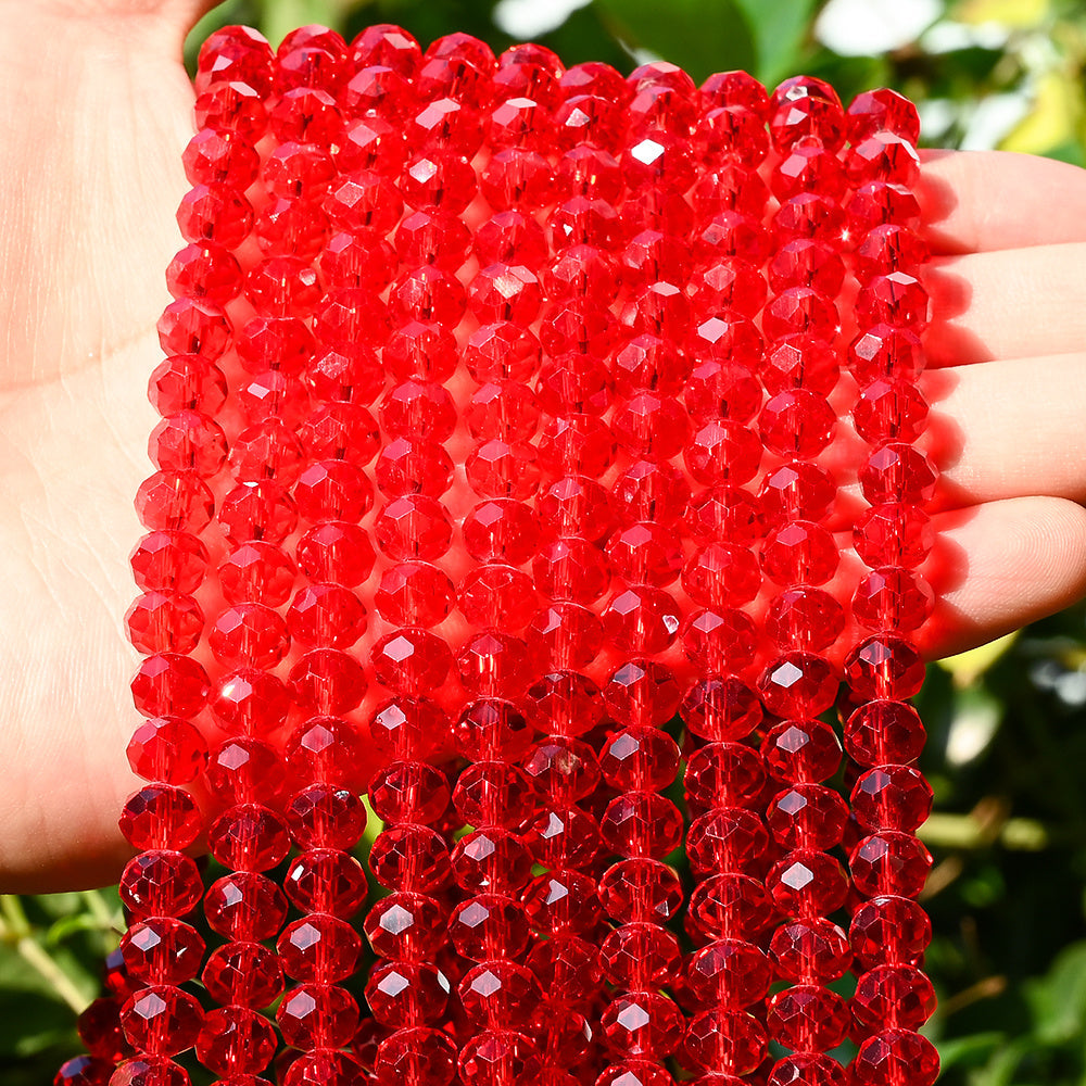 Red Glass Spacer Beads