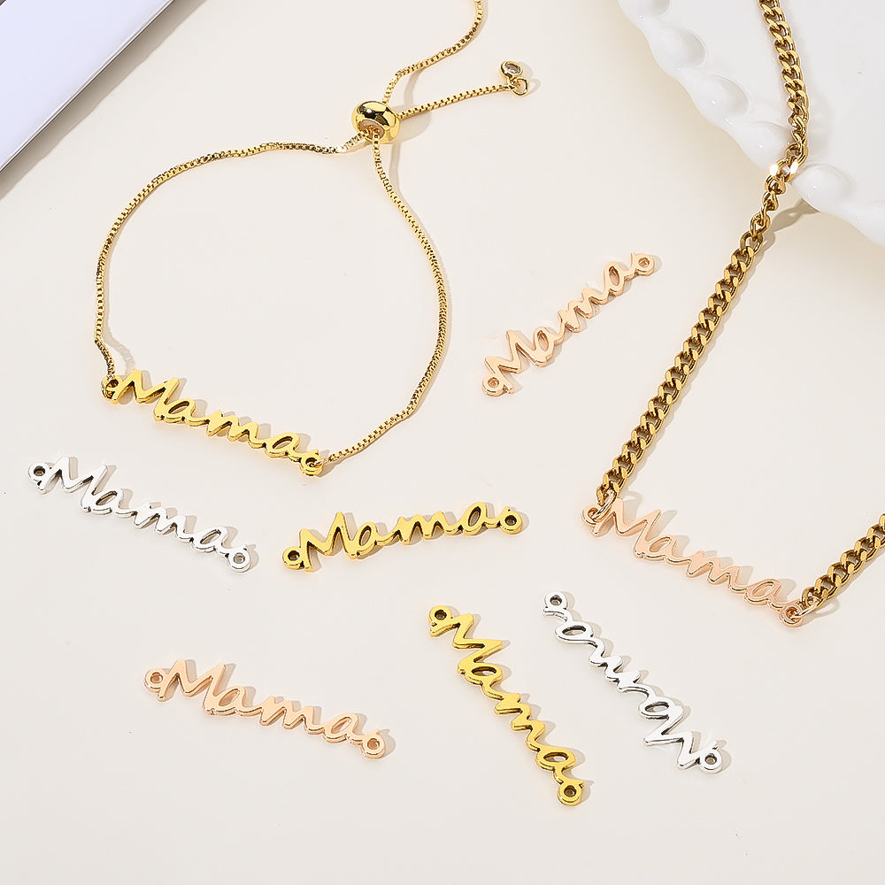 Mama Double Hole Alloy Pendants
