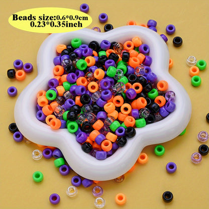 100/200pcs 6x9mm Colorful Pony Acrylic Beads