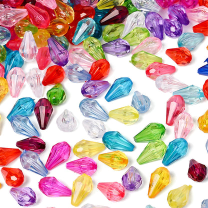 Faceted Waterdrop Acrylic Beads