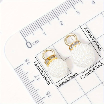 10/20PCS 10/12mm White Glossy Bayberry Acrylic Pendant Set