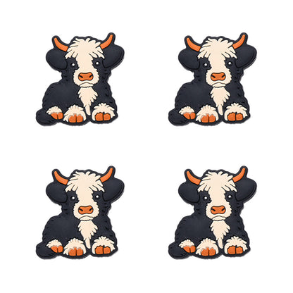 4PCS Farm Animal Silicone Bead Set